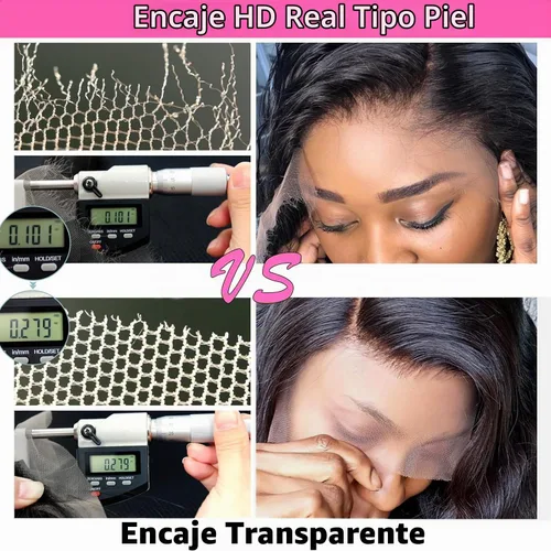 Vista 5 de Encaje frontal de 13x4, cierre de encaje HD real, ondulado, 0.004 in, extremadamente fino de oreja a oreja, cierre de encaje de cristal HD, cabello