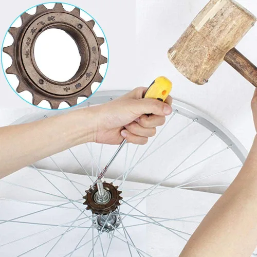 Vista 5 de Focket Bicicleta de rueda libre de una sola velocidad, 16 dientes Cassette Metal Freewheel