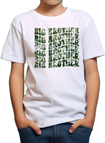 Vista 9 de Camiseta Big Brother para niños, camiseta Big Bro para niños, camisa de vaquero para niños, camiseta de algodón con estampado de letras divertidas