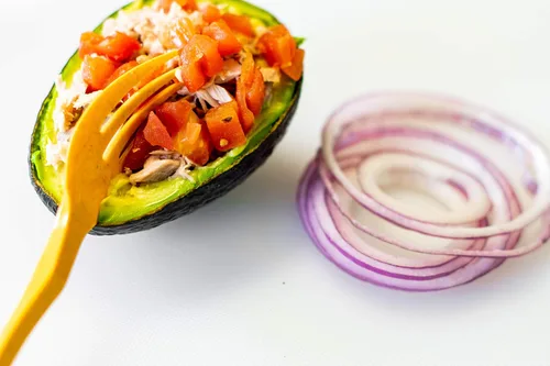 Vista 4 de Knork Eco Togo Ware - Paquete de almuerzo reutilizable de bambú astrik ecológico a base de plantas, azul, naranja, gris