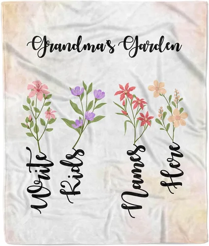 Vista 11 de Manta personalizada para la abuela a mi nieta, regalo para mamá y abuela, regalo de nietos, regalos para abuela, manta personalizada con foto