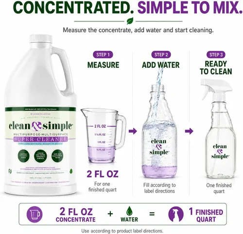 Vista 4 de clean & simple™ SUPER CLEANER - Limpiador concentrado multisuperficie, no tóxico, biodegradable