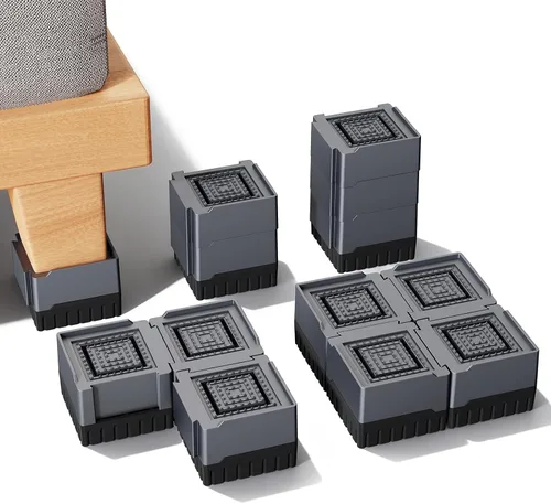 Vista 10 de Elevador de muebles ajustable para sofá, silla, mesa, paquete de Gris