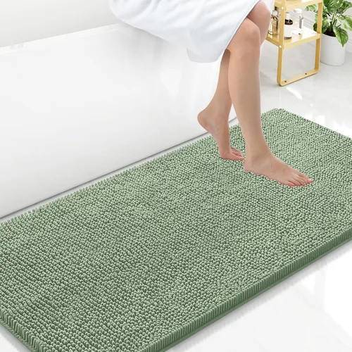 Vista 22 de Arotive Alfombras de baño de felpilla extrasuaves y absorbentes, de 24 x 16 pulgadas, lavables a máquina, parte trasera de goma antideslizante