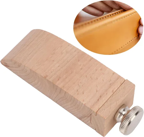 Vista 4 de TOPINCN Soporte para papel de lija de haya, bloques de lijado, herramientas de cuero hechas a mano, bloque de lijado de madera, madera sin terminar