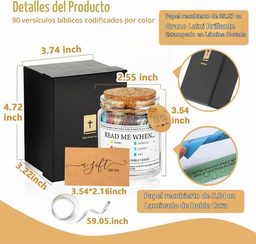 Vista 3 de Tarro de versículo bíblico, frasco de versículos bíblicos, regalos