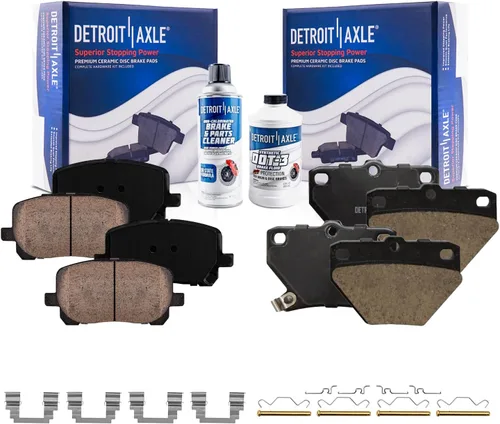 Vista 10 de Detroit Axle - Pastillas de freno de cerámica delanteras Reemplazo de pinza de freno derecha para Dodge Ram 1500 Dakota, Ram 1500 Classic - Juego