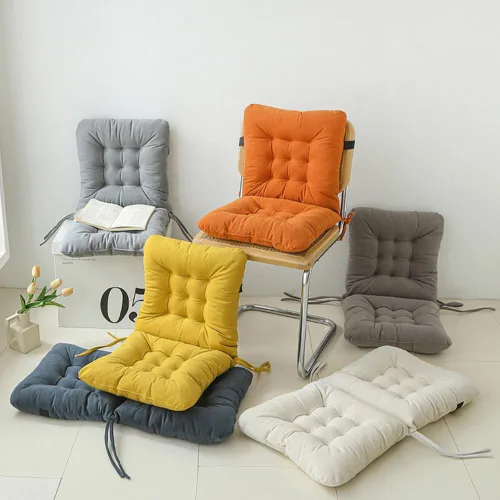 Vista 6 de Cojín de asiento de oficina, almohadilla antideslizante con soporte lumbar, ideal para escritorio, juegos, banco o sentarse en el suelo