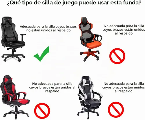 Vista 7 de WOMACO Funda Elástica para Silla Gaming, Funda de Asiento Extensible para Silla de Computadora de Cuero Reclinable Racing con Volantes, Protector