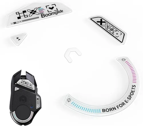 Vista 8 de Patines de ratón de vidrio para Logitech G 502 Lightspeed inalámbricos, más rápidos y suaves (impresión negra)