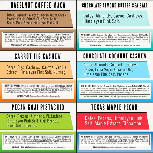 Vista 2 de Thunderbird Real Food Bars - Paquete variado de barras de bocadillos veganos paleo y sin gluten, 102 onzas