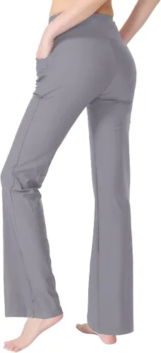 Vista 4 de Zeronic - Pantalones de yoga para mujer con bolsillos largos para entrenamiento, correr, control de barriga, bolsillos