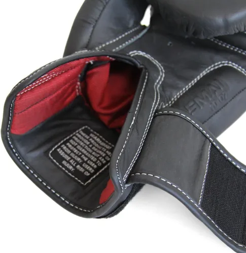 Vista 5 de SMAI Elite85 - Guantes de boxeo de cuero más envolturas de boxeo negras de 180 pulgadas, guantes de boxeo de competición hechos para sparring