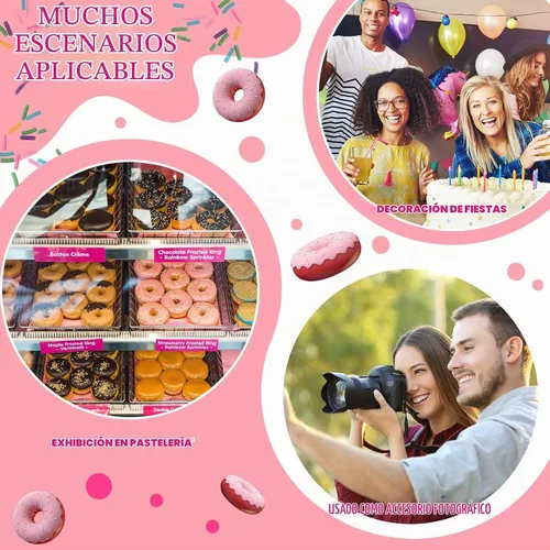Vista 6 de Chalyna 8 donas de juguete pequeñas para fiestas de donas falsas, elegantes
