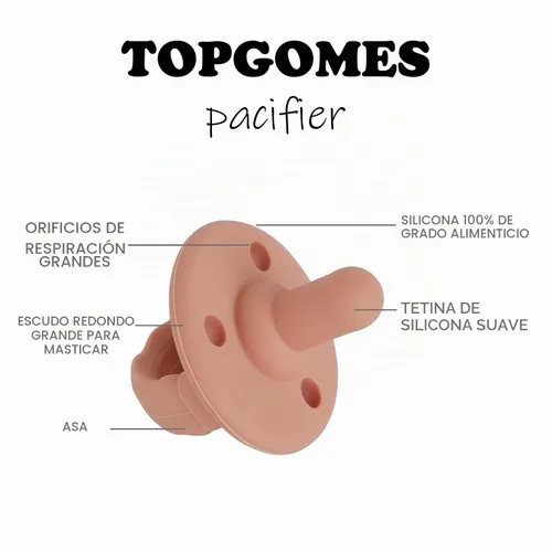 Vista 6 de Chupete chupete, chupetes de silicona de grado alimenticio con asa y 3 agujeros para mayor seguridad, sin BPA, paquete de 4
