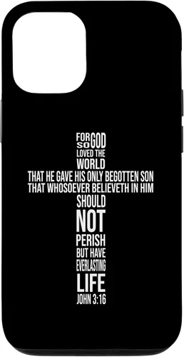Vista 28 de Christian Cross John 3:16 Bible Verse Faith-Based Easter Case for iPhone 16