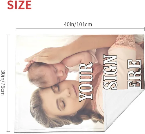 Vista 3 de Adaptor Manta personalizada para bebés, niñas y niños con nombre, mantas personalizadas para niños, manta de bebé personalizada con nombre de foto