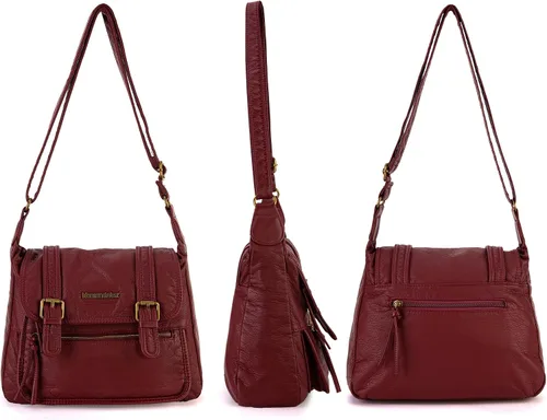 Vista 7 de Montana West Bolsos cruzados para mujer, bolso de hombro con múltiples bolsillos, bolso de mensajero y bolsos
