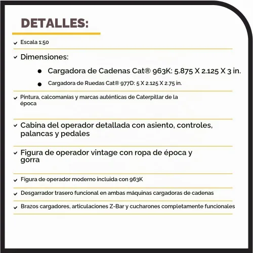 Vista 4 de Diecast Masters Camión para gatos Caterpillar 977D y 963K 1:50, serie Evolution Camiones coleccionables de construcción a escala Camión
