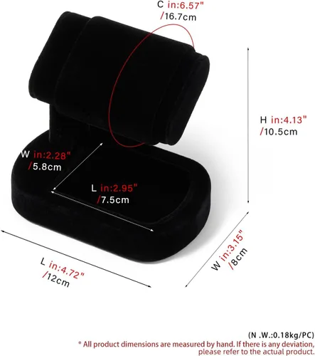 Vista 7 de Oirlv Soporte de exhibición de reloj individual Soporte de reloj de pulsera Negro