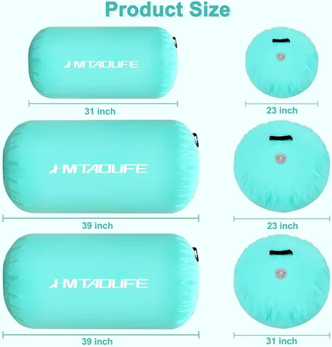 Vista 6 de Gymnastics Air Roller Air Barrel, Inflatable Tumble Roller Mat, Air Roller Gymnastics Barrel Kids Back Somersault Backbend Trainer for Yoga Training