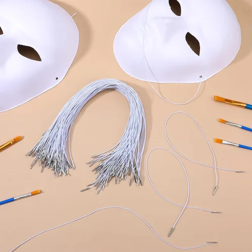 Vista 7 de SUPVOX 50 cuerdas elásticas de púas redondas elásticas con púas de metal para manualidades, sombreros de fiesta, máscara, encuadernación de libros