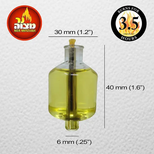 Vista 4 de Velas de aceite de Shabbat - Velas de aceite prellenadas de luces Ohr grandes – Paquete de 20