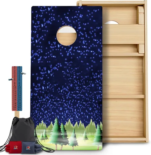 Vista 25 de CornholeGamesUSA Pro - Juego de tablas de Cornhole Fabricado en Estados Unidos Abedul báltico 3/4 Sin rebote Patas triples gruesas Dos 132