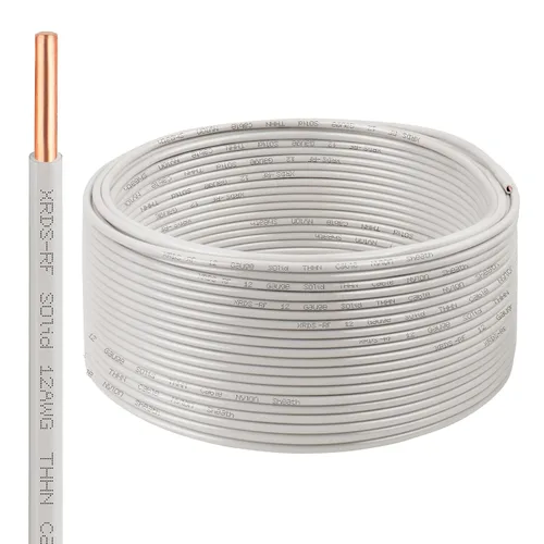 Vista 64 de Cable THHN 25 pies, Conductor Único de Cobre Desnudo, Cable Eléctrico Rojo 10AWG, Cable de Construcción Sólida de 600V con Funda de Nylon