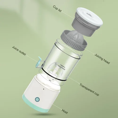 Vista 12 de Exprimidor eléctrico recargable, dispositivo de cocina portátil para hacer jugo de naranja, exprimir naranjas, limones, kiwi, pomelos y jugos
