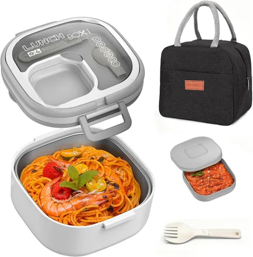 Vista 8 de PEDECO - Caja azul individual Bento, utensilios divisores extraíbles, aptos para microondas Single compartment w/ removable divider Customize