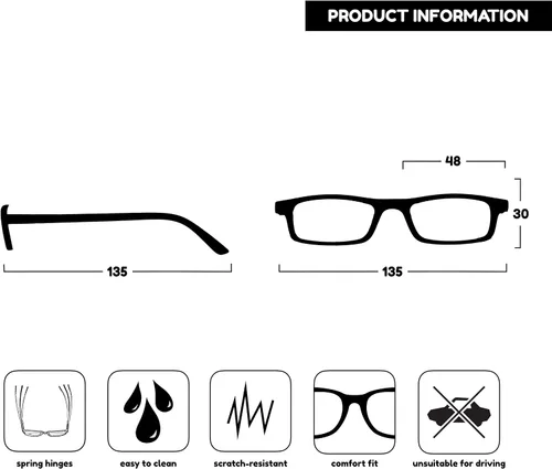 Vista 6 de OPULIZE TED - Lentes de lectura para mujeres y hombres, marco mate rectangular ligero y estrecho con bisagras de resorte