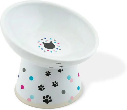 Vista 20 de Tazón elevado de comida para gatos Necoichi – Tazón elevado de cerámica para gatos para fatiga de bigotes y cuello, apto para lavavajillas