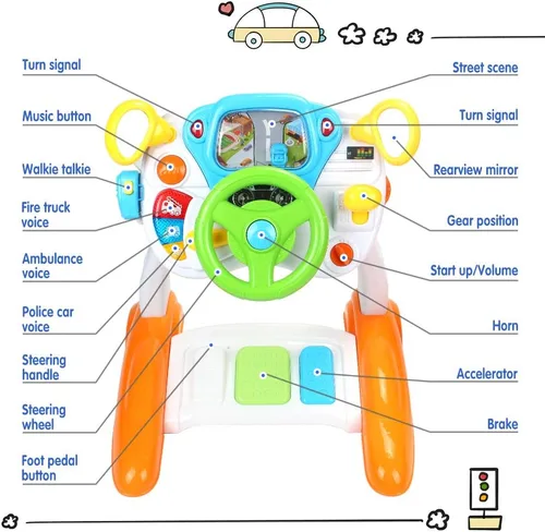 Vista 6 de AMOSTING Juguetes de Montar de Simulación y Juego para Niños Pequeños y Niñas Aprendizaje y Educativo Autos de Juguete de Conductor Bebé para Niños