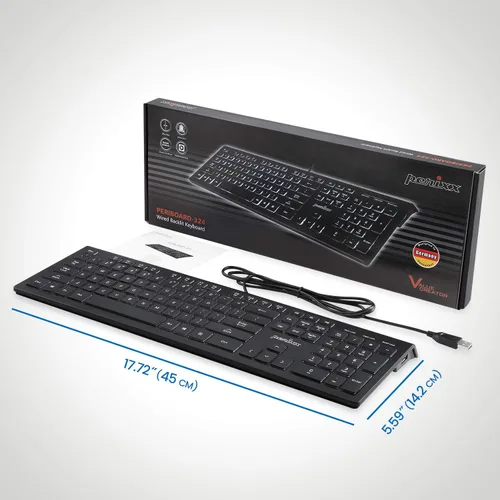 Vista 7 de Perixx Periduo-605, combinación de teclado dividido ergonómico inalámbrico y ratón vertical, reposa muñeca ajustable y teclas de perfil bajo