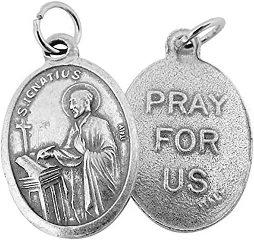 Vista 27 de Catholic Patron Saint Medals Base en tono plateado, 1 pulgada, juego de 2
