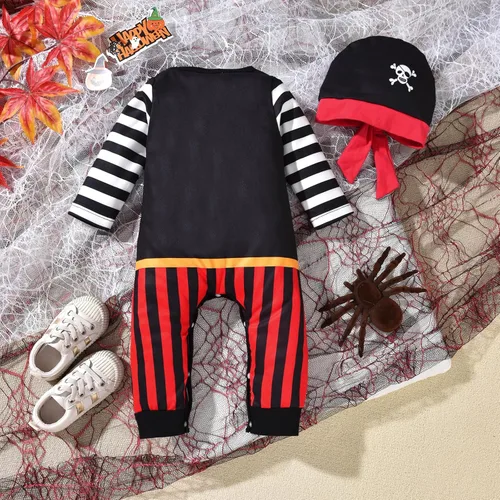 Vista 5 de Ropa de Halloween para bebés recién nacidos, body de manga larga con sombrero