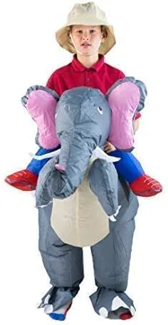 Vista 4 de Disfraz de elefante inflable para niños (edad 6 +)