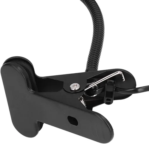 Vista 9 de Gavigain Soporte de lámpara de escritorio con clip, pantalla de arpa, soporte flexible de cuello de cisne con clip en la base de la lámpara E26 E27