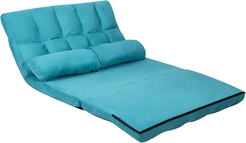 Vista 9 de COSTWAY Sofá de piso con 2 almohadas (azul)