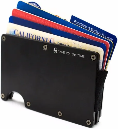 Vista 5 de Cartera de viaje minimalista delgada con bloqueo RFID para tarjetas de crédito