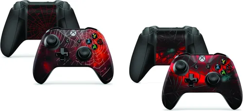 Vista 6 de Calcomanía para consola Xbox ONE X Spider + 2 fundas de controlador