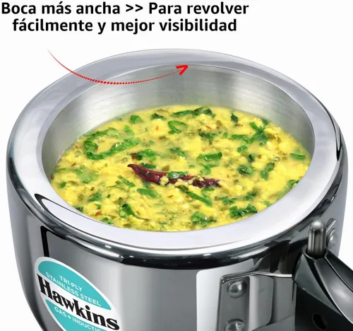 Vista 3 de HAWKINS Olla a presión de acero inoxidable triple, con tapa interior y cocina de inducción (HSST15) 1.5 litros, color plateado