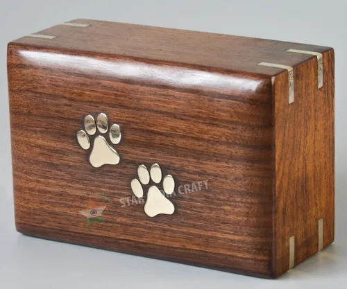 Vista 4 de STAR INDIA CRAFT Urna de madera – Urnas de mascotas para cenizas de perros, urnas decorativas de madera para cenizas – Urnas de cremación