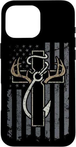 Vista 24 de Faith Hunting Fishing - Christian Cross USA Hunter Fisherman Case for iPhone 17