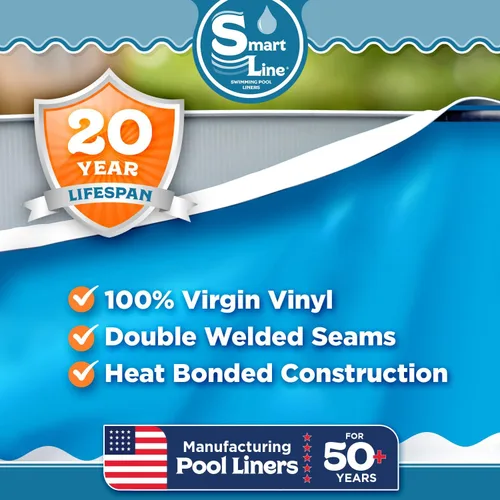 Vista 2 de Smartline Revestimiento redondo para piscina de 18 pies Azul sólido