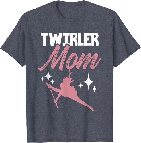 Vista 78 de Twirler Mom Baton Twirl Mother Majorette Twirling Camiseta, Negro, S