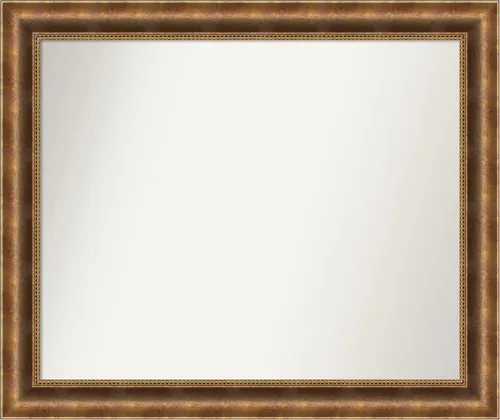 Vista 744 de Amanti Art Espejo de pared personalizado no biselado (25 x 25 pulgadas), marco de bronce acentuado, varios tamaños personalizados, espejo de baño