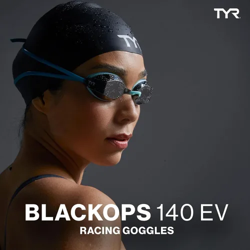 Vista 2 de TYR Gafas de natación para adultos Black Ops 140 EV Reducción de arrastre de perfil bajo Vista periférica de 140 grados Juntas de silicona