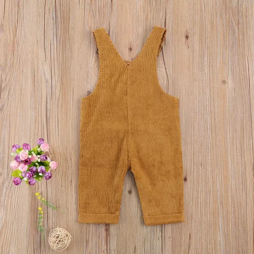 Vista 3 de Overol con peto para niños pequeños, pantalones con tirantes sólidos, pantalones con tirantes delgados, pantalones con tirantes delgados, overol